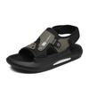 Hong Kong style youth trend sandals 2025 summer new Internet celebrity explosion thick bottom stepping on shit feeling comfortable cool slippers
