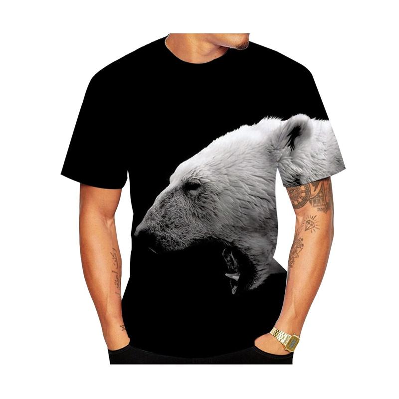 Cute Polar Bear Graphic T Shirts For Men Fashion Summer Short Sleeve 3D Animal Printed Kids T-shirts Casual Streetwear Tees Tops