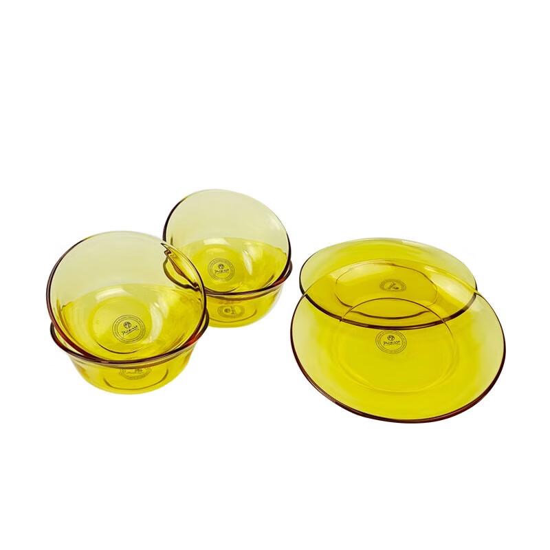Picasso Amber Glass Tableware 6-Piece Set