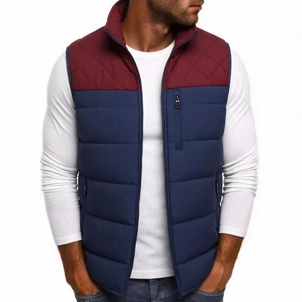 Men's Autumn/Winter Warm Down Cotton Vest - Cross-European Size