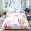 Hot Air Balloon Duvet Cover Set Romantic Balloon Bedding Set Extreme Sports Games Comforter Cover Romantic Trip Twin Quilt Cover