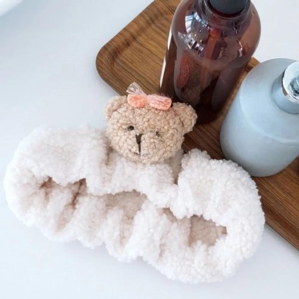 Teddy Bear Face Wash Headband Cute Women s Hairband Sweat Absorb ivory