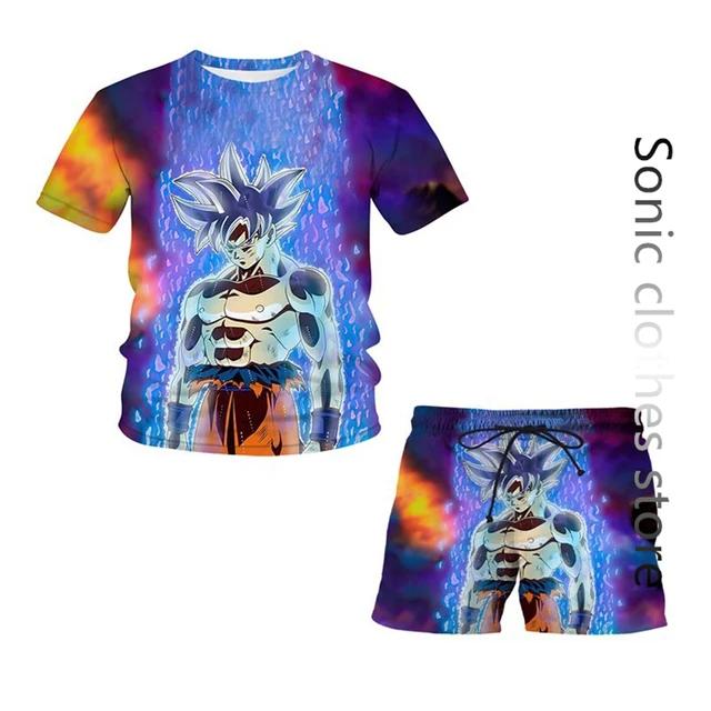 Fashion Dragon Ball Z Tshirt Set Kids Vegeta Boys Clothes Girls Mens Women T-shirt Suit Trucksuit Clothes 3d Goku Short Sleeve
