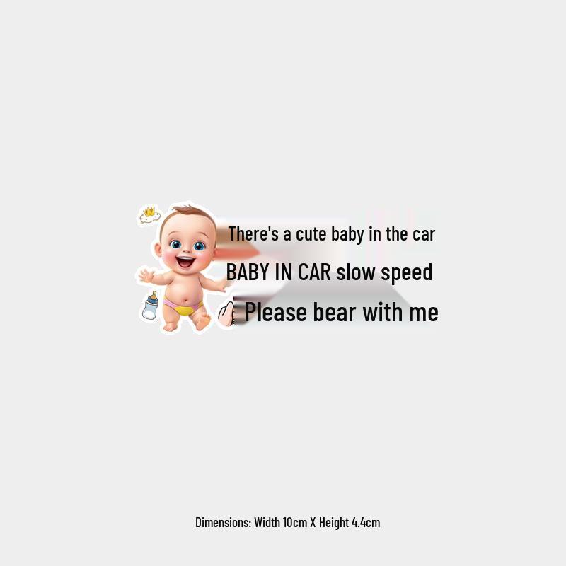 Cute Baby On Board - Please Drive Slowly: Creative Rear Windshield Sticker