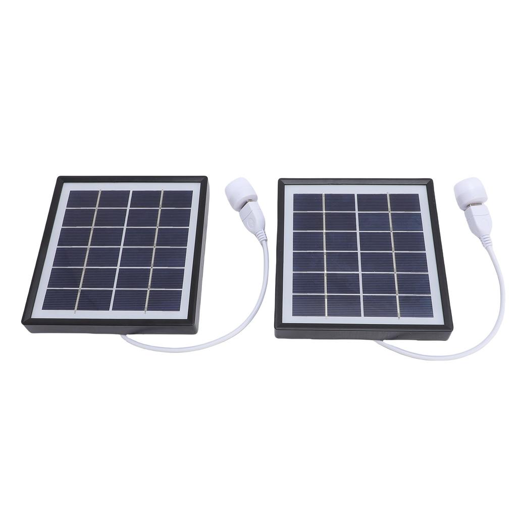 2pcs Monocrystalline Solar Panel USB Solar Panel r 5W Portable Light Bulb for Camping Hiking Tent Outdoor