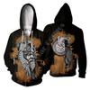 New Tattoo Printed Sweatshirt 3d Zipper Hooded Sweatshirt
