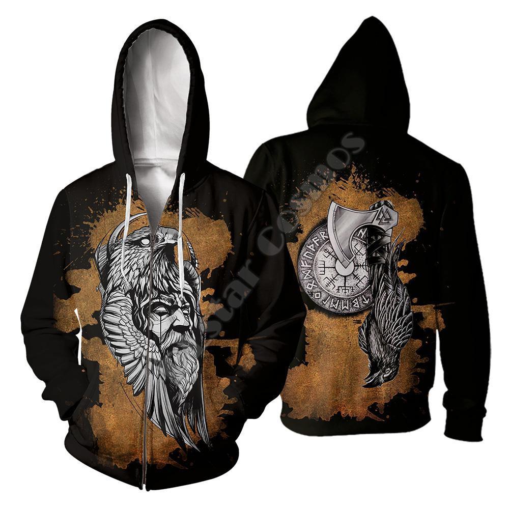 New Tattoo Printed Sweatshirt 3d Zipper Hooded Sweatshirt