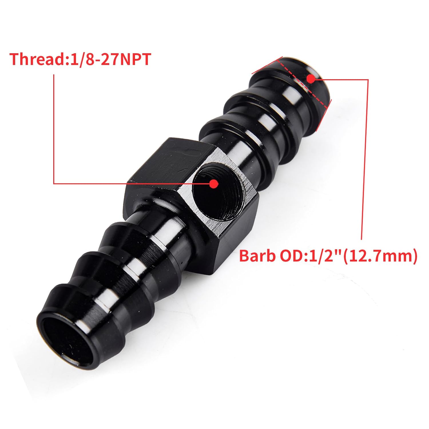 

2-pcs Multi-Barb Fuel Pressure Gauge Adapter Kit with Sensor Port 1-2