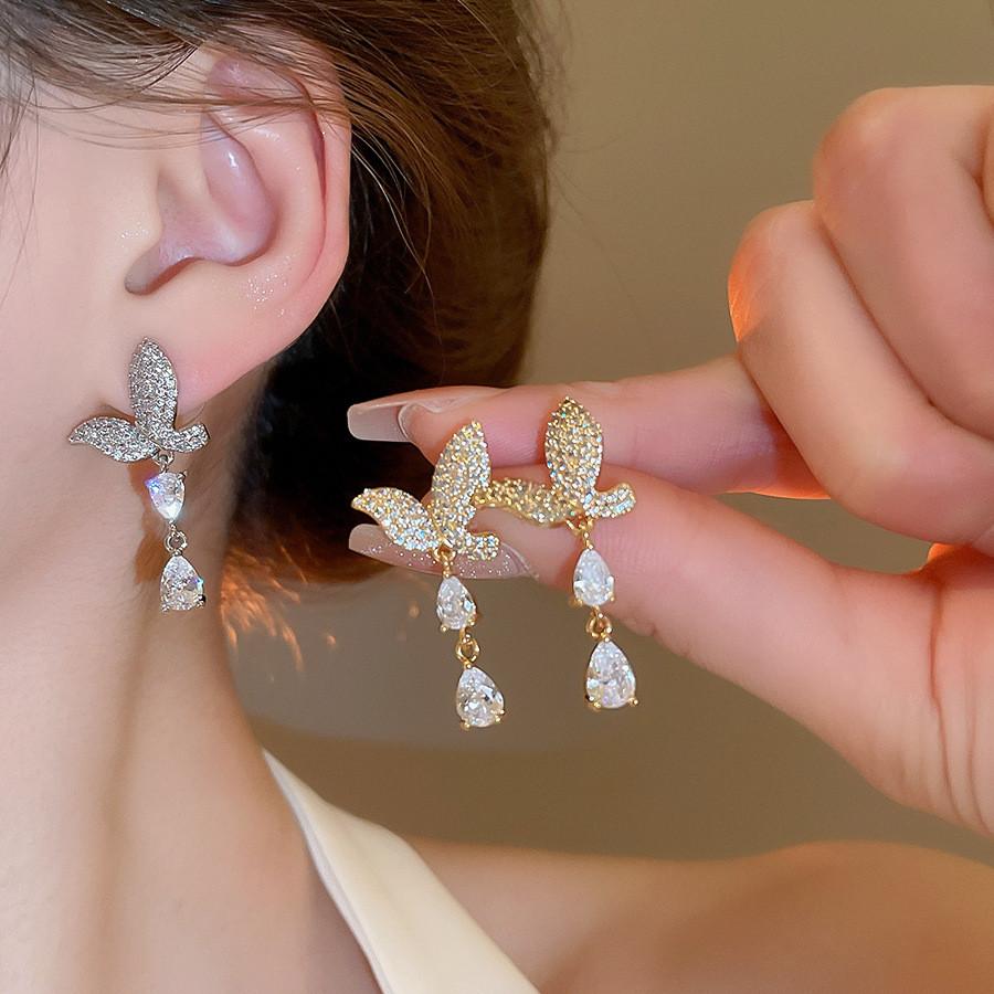 Copper Fish Tail Water Drop Earrings For Women Fashionable Gift For Her Stylish Office Jewelry