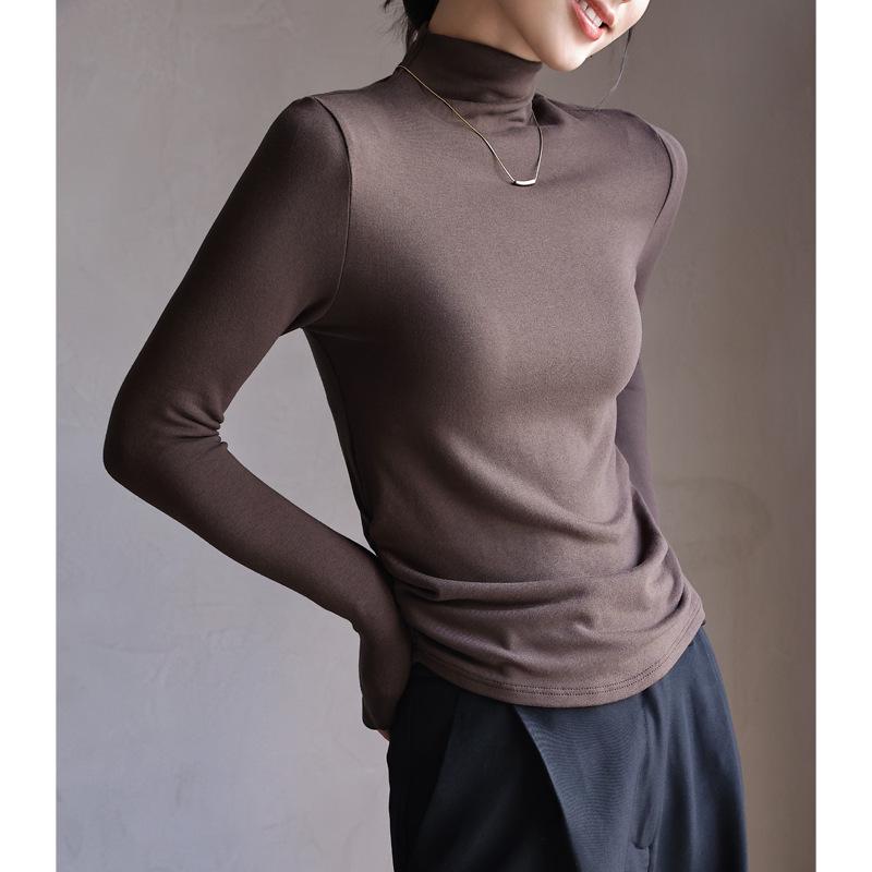 Women's High-End Modal Turtleneck Long Sleeve Slim Fit Top for Autumn/Winter