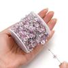 1Meter Stainless Steel Chain Flowers Pearl Beads Flat Link Chains for Necklaces Anklet Supplies DIY Jewelry Making Wholesale