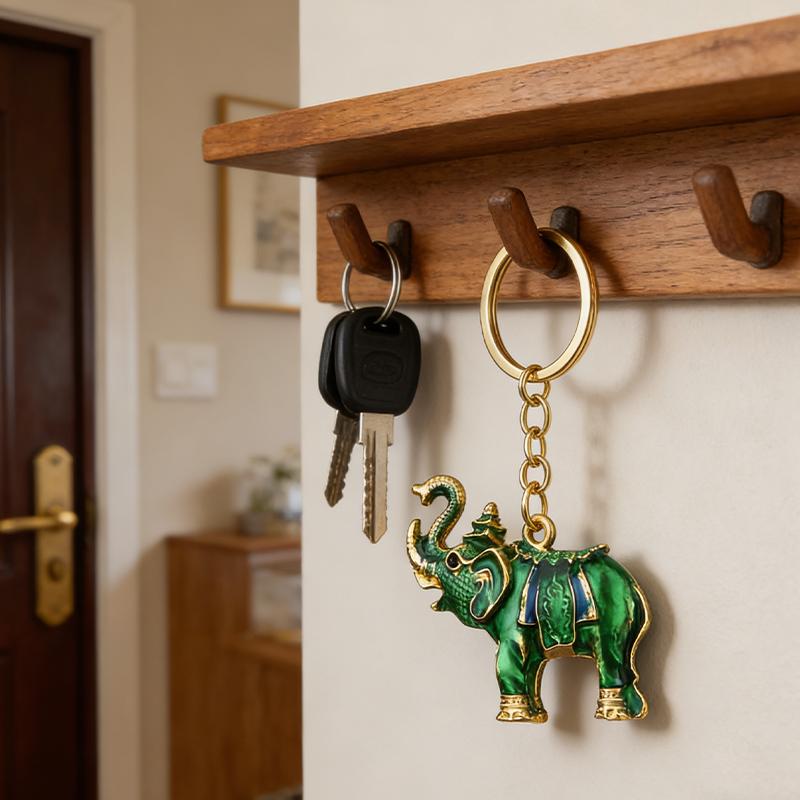 Elephant Keychain Vintage Creative Colorful Animal Pendant for Car Bag Decoration Cute Girls Accessory