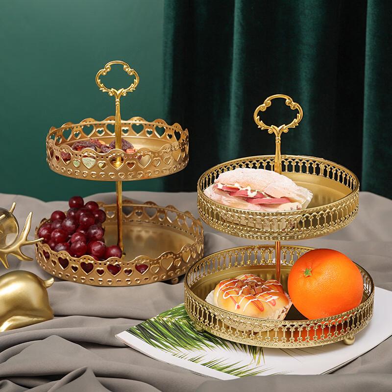 European Style Double-Layer Iron Fruit Bowl