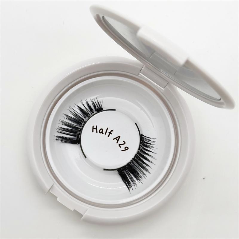 New No Glue No Eyeliner Handmade Synthetic Hair Cruelty-Free Reusable Half False Eyelashes Soft Band Quantum Magnetic