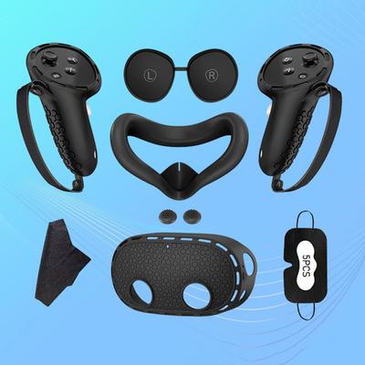 סט כיסויי סיליקון ידיות בקר כיסוי מעטפת VR כיסוי מגן כיסוי פנים כיסוי עדשה עבור Meta Quest 3S אביזרי VR