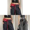 Vintage Red Pu Leather Waist Belt With Automatic Buckle For Women Dress Jeans Accessory