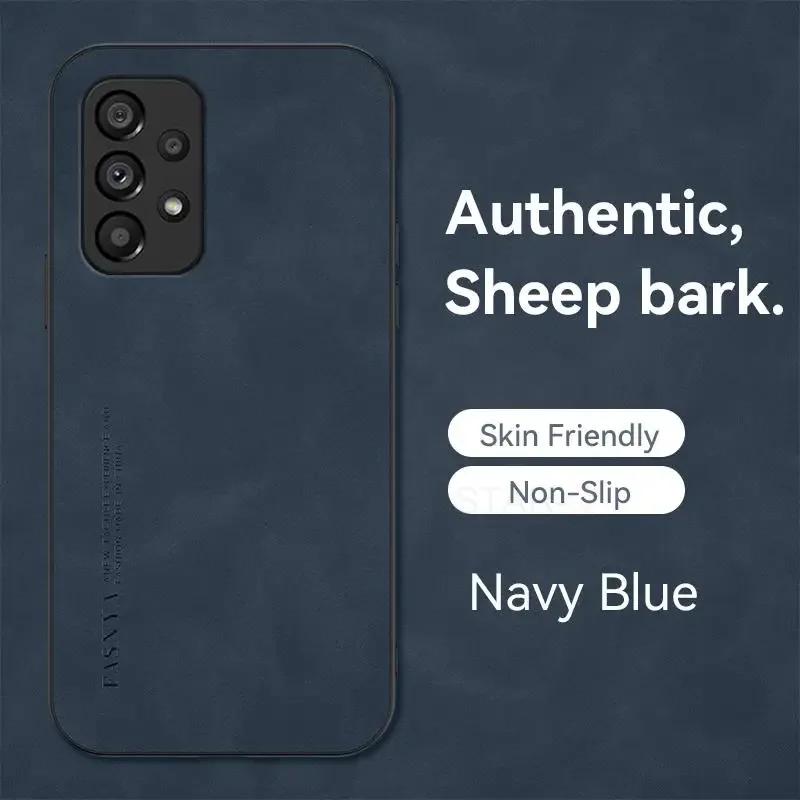 Luxury Sheepskin Leather Case for Samsung Galaxy A55 A35 A25 A15 A54 A34 A24 A14 A73 A53 A33 A23 A72 A52 32 M55 4G 5G Back Cover