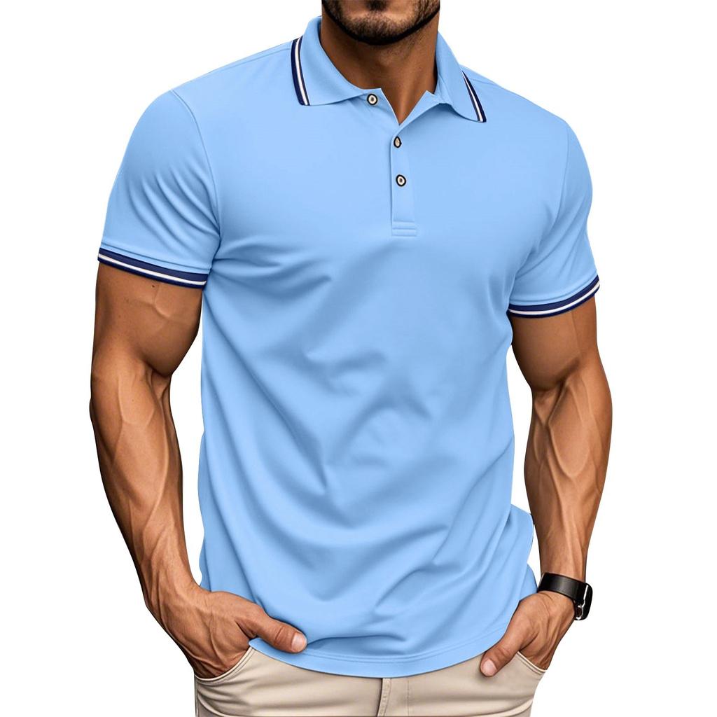 Men's American Net Lapel Golf Short Sleeve T-shirt Quick Drying  Shirt