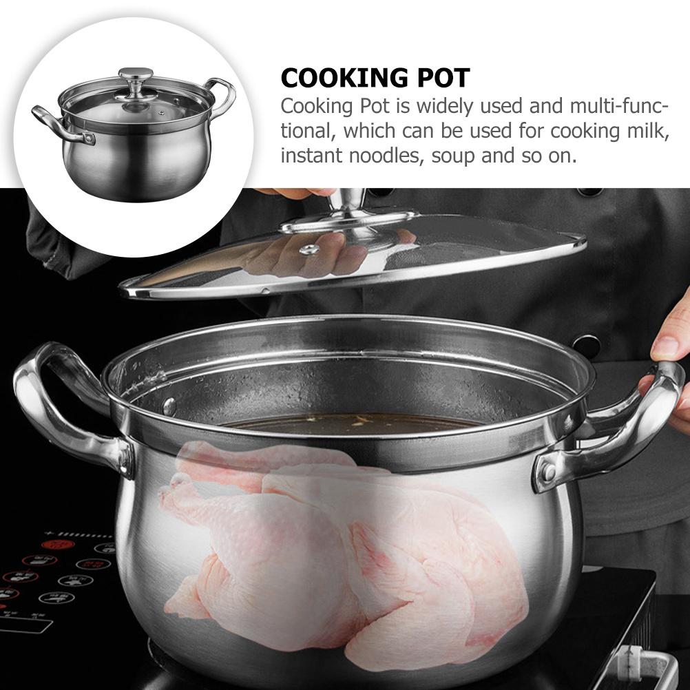 Stainless Steel Stock Pot Multi-Functional Soup Pan Portable Cooking Pot for Household Restaurant Use Small Saucepan