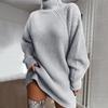 Women Long SleeveTurtlenec Winter High Waist Loose Sweater Dress Pullover Jumper