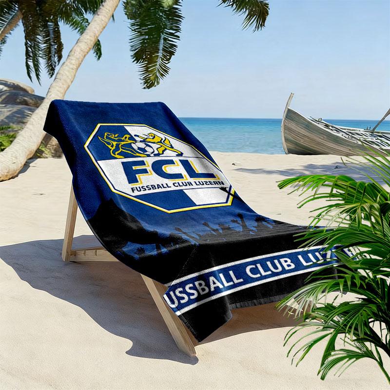 FC Luzern Logo Print Beach Towel, Large Soft Quick Dry Towel for Beach Camping Swimming