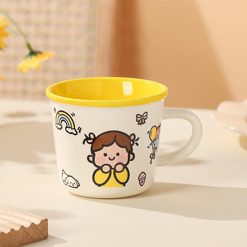 Hrnek pro rodiče a děti, roztomilá sada keramických hrnků, speciální pohár na vodu pro čtyřčlennou rodinu, domácí snídaňový hrnek na mléko pro děti