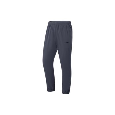 Li Ning Fitness Series Logo Geborduurde Rechte Pijp Sneldrogende Gebreide Sportbroek Heren Broek Koud-Zand-Zwart AYKT207-2