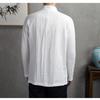 Autumn Chinese-style button-down linen shirt for men Loose-fitting long-sleeved cotton-linen top Traditional Chinese menswear Vintage-inspired shirt