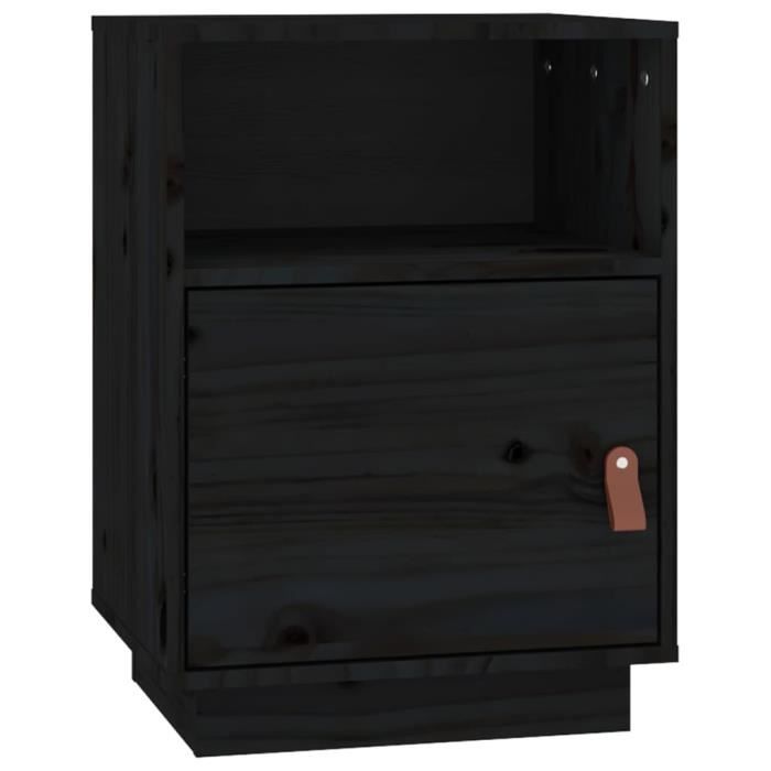 VidaXL Bedside Table Black 40x34x55 Cm Solid Pine Wood 818323