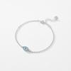 MODIAN Pure 925 Silver Fashion Natural Turquoise Blue Eyes Bracelet Chain Link For Women Pave Setting CZ Fine Jewelry