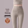 Women's High Waist Seamless Thermal Fleece-Lined Knit Leggings for Winter