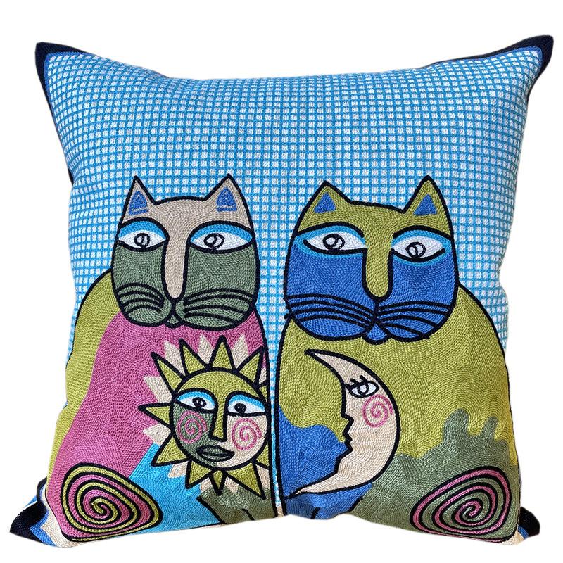 Abstrakcyjny Van Gogh Miau Pełny Haft Haft Picasso Poszewka na Poduszkę Przyłóżkowa Poduszka do Samochodu