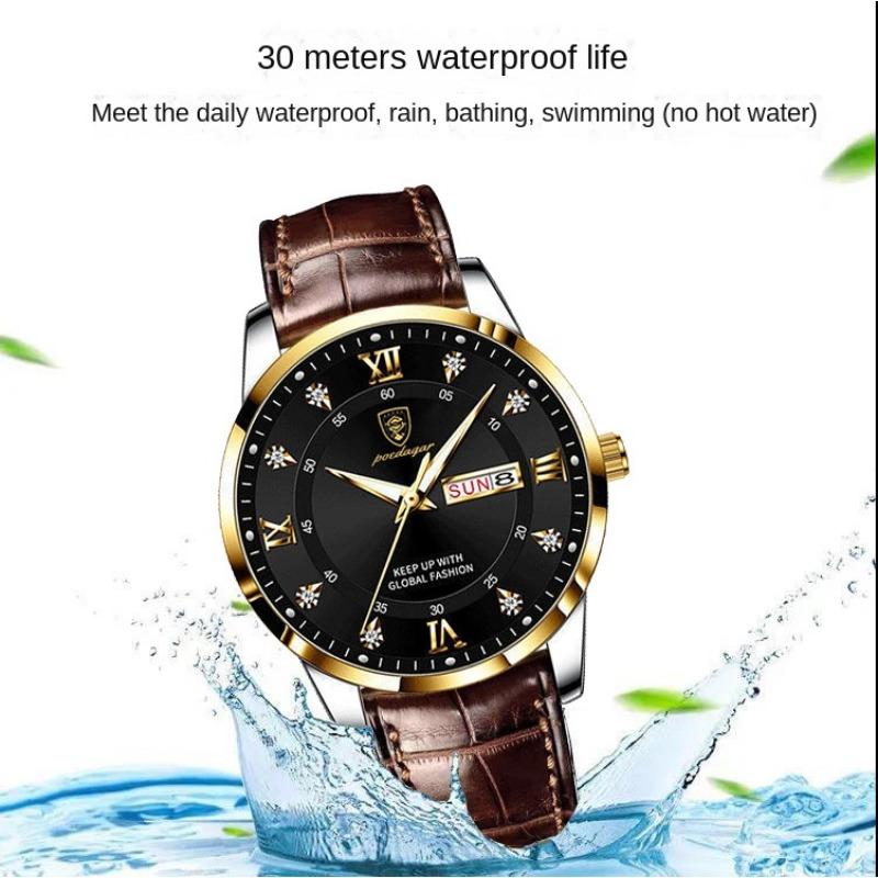 New Top Brand Waterproof Luminous Double Calendar Men's Watch Ultra Thin Quartz Fashion Watch