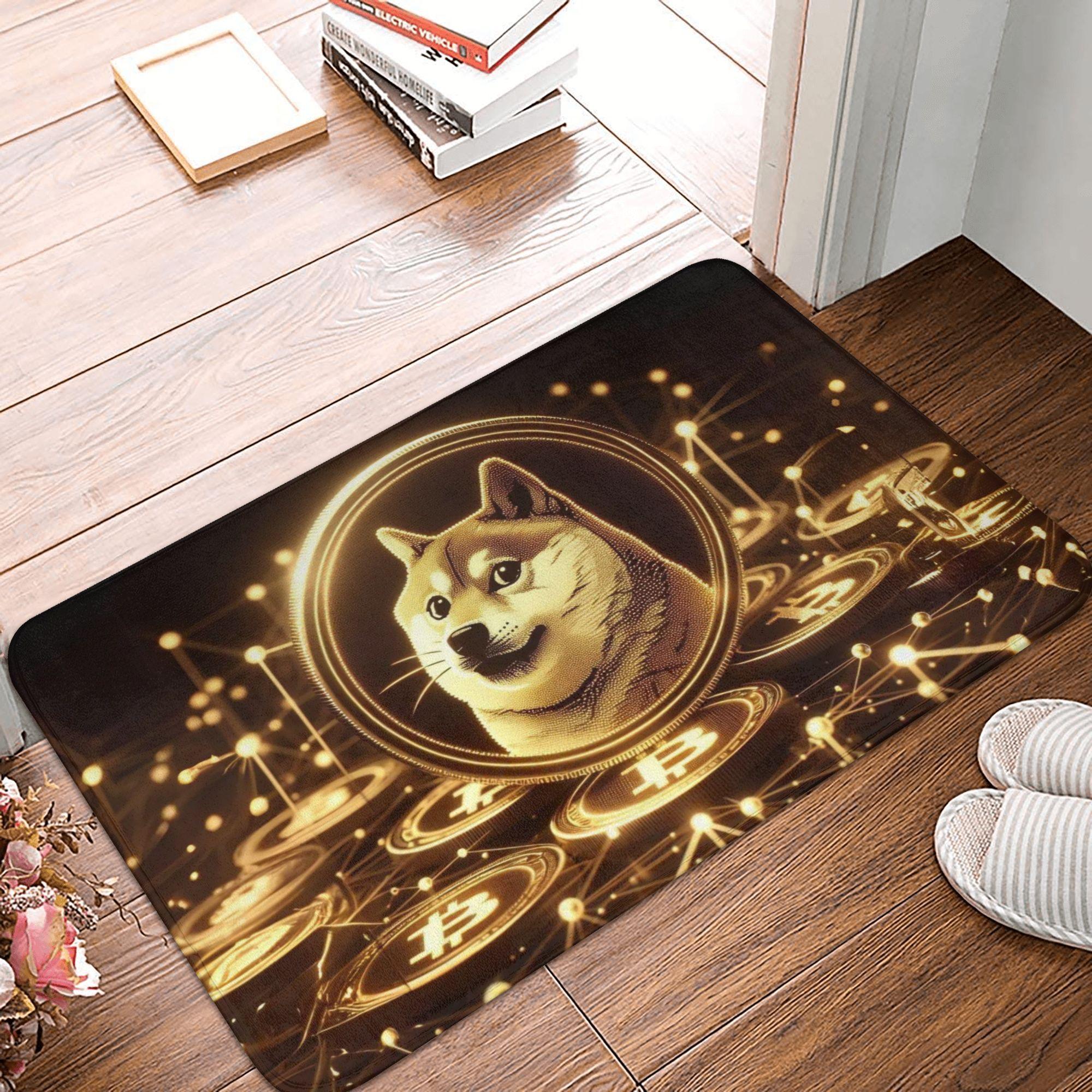 

Криптовалюта Dogecoin Коврик для двери Противоскользящий Вход Кухня Ванная Комната Пол Коврик для двери Bitcoin Спальня Балкон Ковер Коврик для ног 40cmx60cm