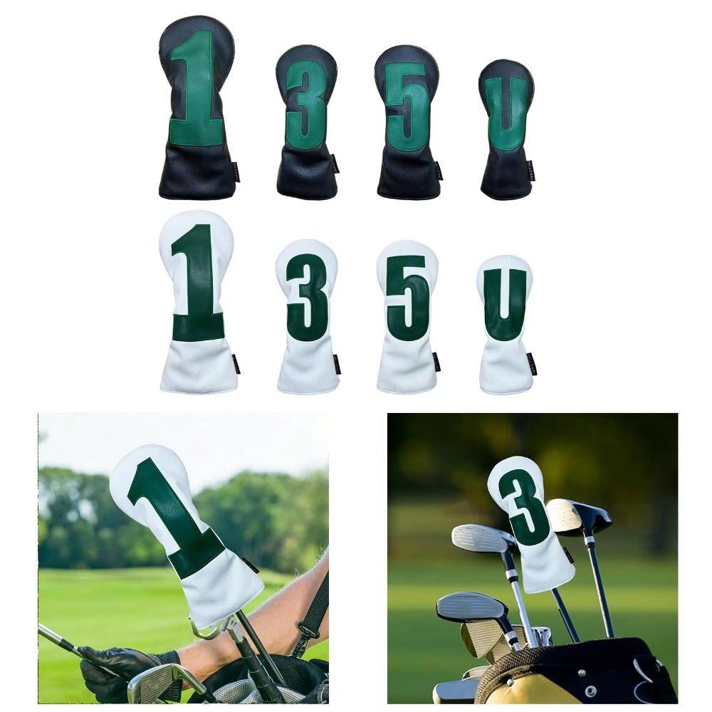 Number Print Golf Club Protector 1 3 5 U Wood Headcover Golf Head Cover  Driver Fairway