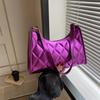 Trendy Quilted Underarm Handbag For Women Chic Embroidered Shoulder Bag Available In Silver Blue Pink And Raspberry