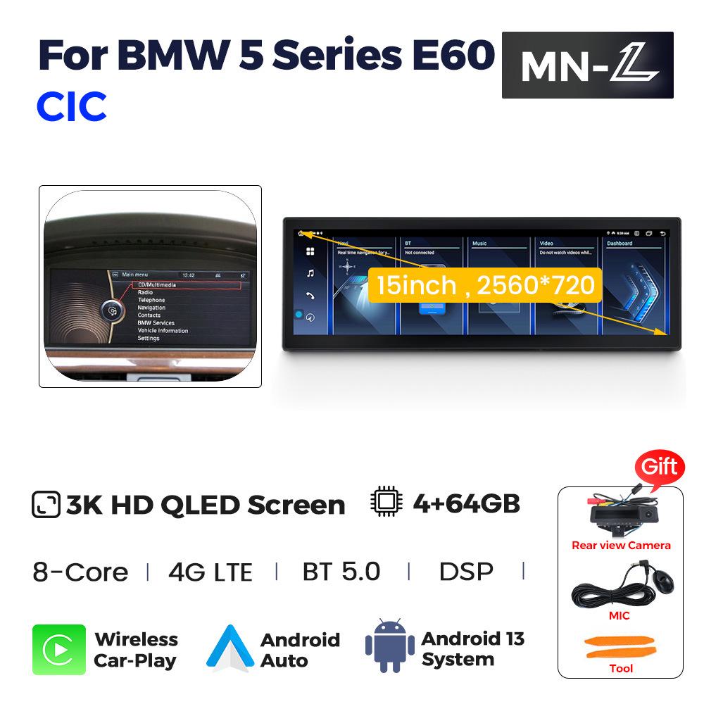 Compatible with BMW 5 Series (E60, E61, E63, E64) 15" Android Display