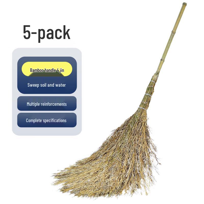 Lanshi Heavy-Duty Bamboo Handle Cleaning Broom