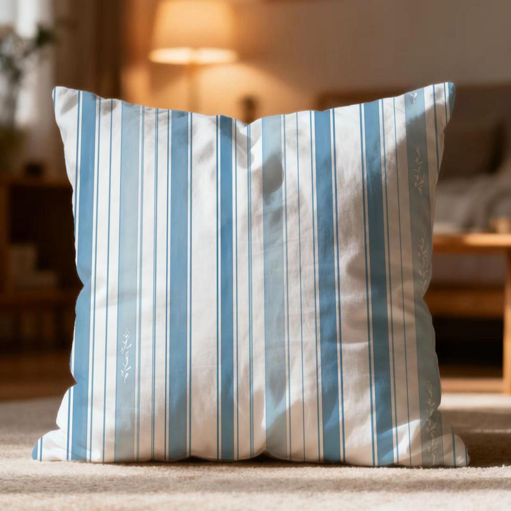 

Popular Striped Cushion Cover Soft Washable Pillow Case Multi-Scene for Couch Bed Travel Office Use 30cmx30cm