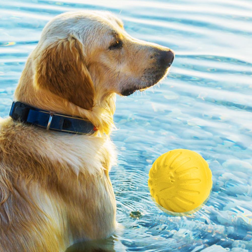 1 Pcs EVA Dog Ball Toy Pet Bite Resistant Chew Toys Pets Interactive Balls(yellow)