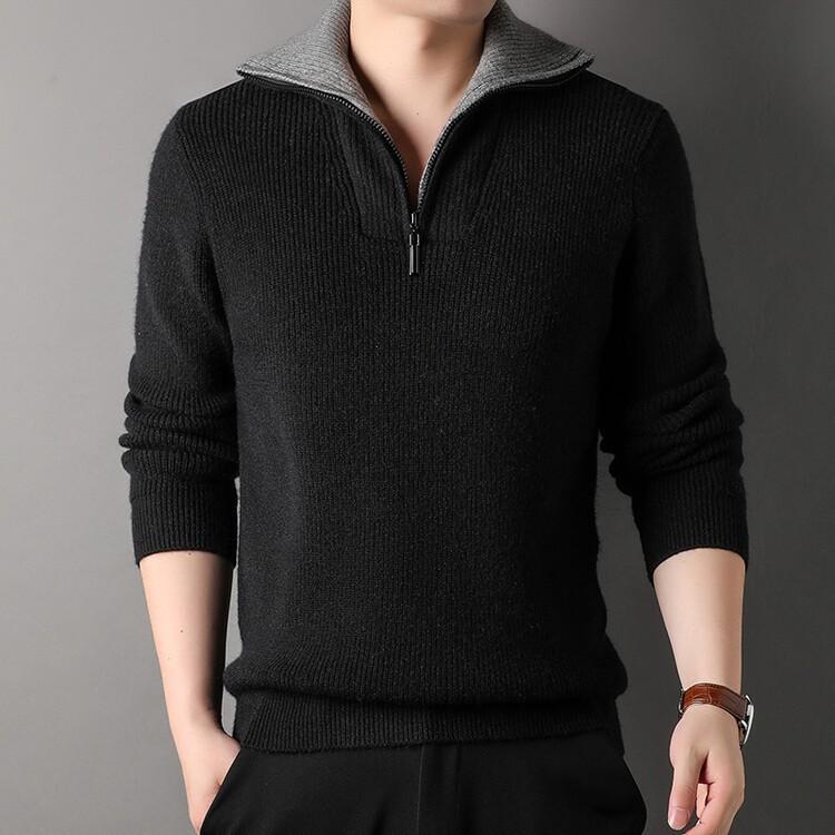 

Men s Spring and Autumn Simple Loose Knitted Sweater XS