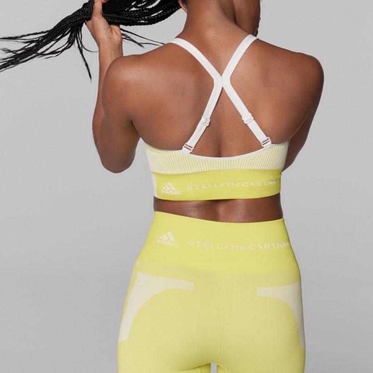Adidas X Stella McCartney Samarbeid Bokstavlogo Trykk Lav Impakt Sports-BH Dame Undertøy Gul GL7581