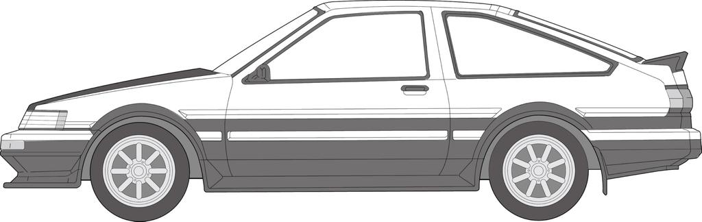 1/24 Touge Series No.1 EX-1 Toyota Hachiroku Levin AE86 (with carbon bonnet decal) Plastic Model
