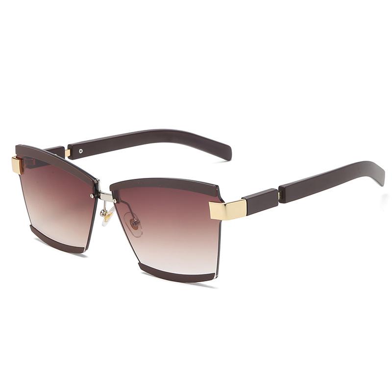 Rimless Luxury Sunglasses Square Women Inspired Multi Tinted Fashion Shades UV400 Vintage Glasses EMA