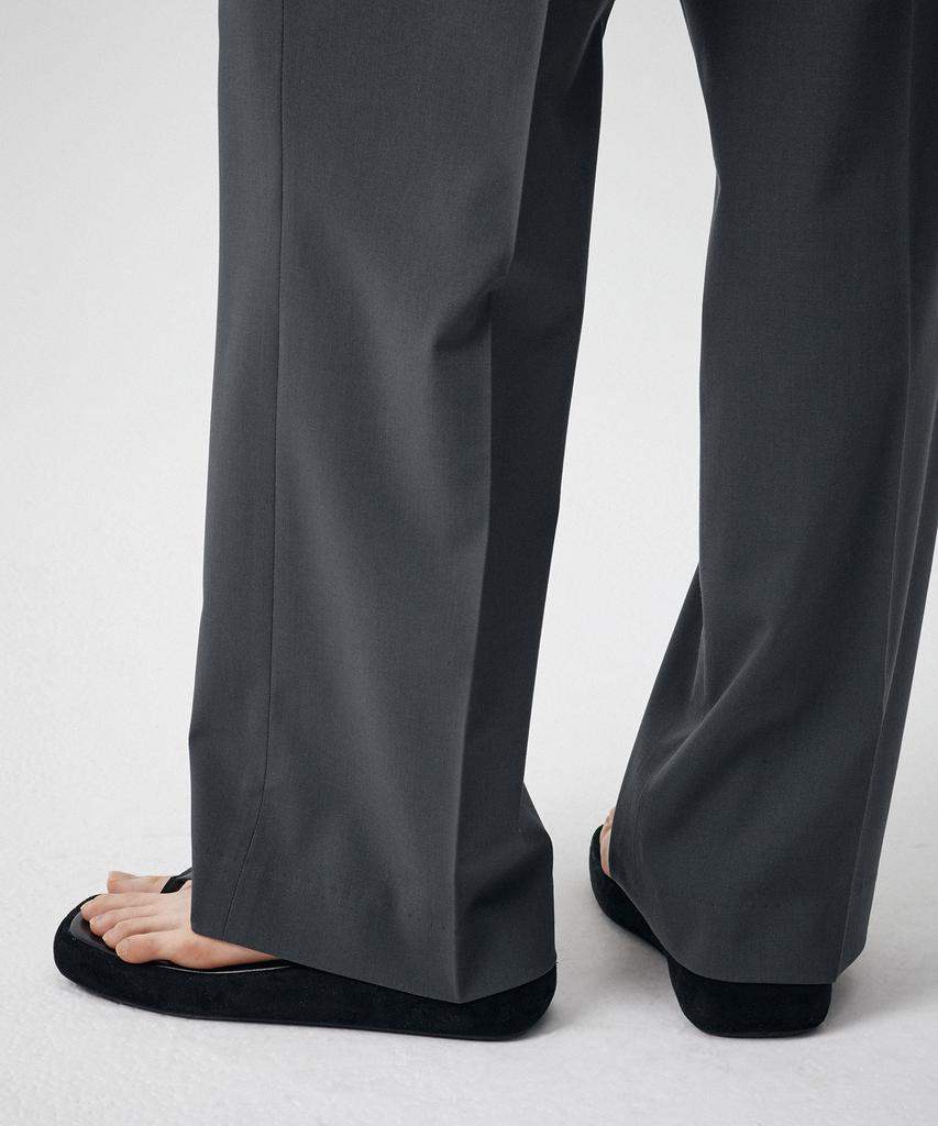 MUSINSA STANDARD WOMAN [Cooltandard] Women'S Semi-Balloon Hidden Banding Slacks [Gray]