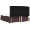 Box Spring Bed with Headboard Dark Brown 200 x 180 cm Fabric