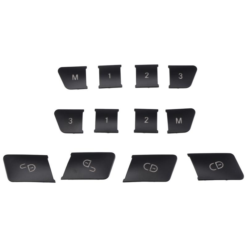 12Pcs Car Door Seat Memory Lock Switch Buttons Stickers Cover Trim for Mercedes Benz a B C E Class CLA GLA GLE GL GLS ML