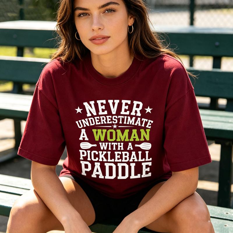 Never Underestimate a Unisex With Pickleball Paddle TShirt Funny Player Gift Shirt for Unisex Casual Sports Tee Streetwear Lover