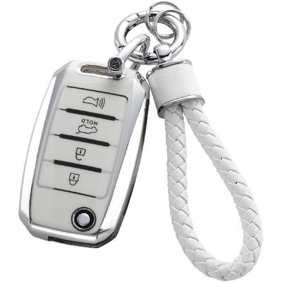Kia Schlüsselanhänger-Abdeckung mit Schlüsselanhänger, weiche TPU-Schlüsselhülle, passend für Kia Sedona Rio Optima Soul Sportage Sorento Carens Flip