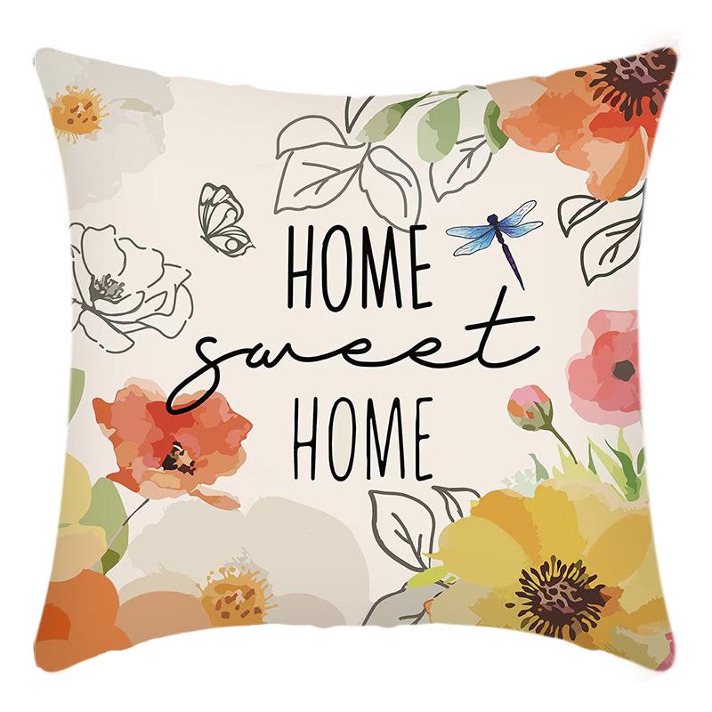 New Green Plants, Flowers and Plants Printed Letters Printed Pillowcases, Home Sofa Cushion Covers